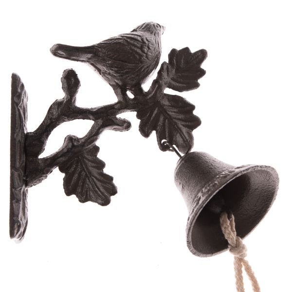 Żeliwny dzwonek z ptakiem