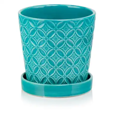 Donica z podstawką turkusowa