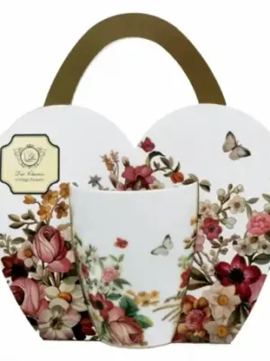 Kubek classic w koszyczku Vintage Flowers