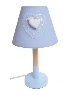 LAMPA DREWNIANA Z SERCEM BŁĘKITNA MAŁA