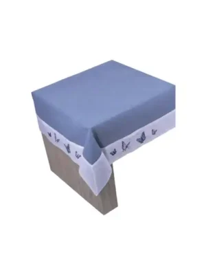 OBRUS NIEBIESKI Z MOTYLAMI 140X270CM