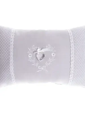 PODUSZKA SZARA Z AKRYLOWYM SERCEM