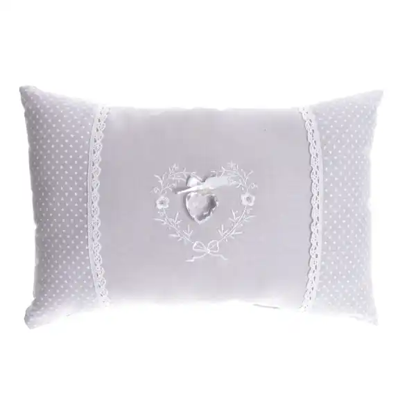PODUSZKA SZARA Z AKRYLOWYM SERCEM