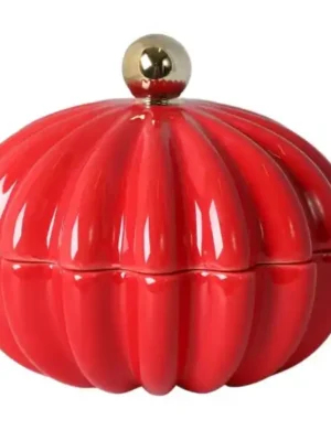 PUZDERKO CERAMICZNE CZERWONO-ZŁOTE MAŁE