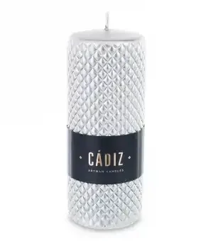 Świeca Srebro Duży Walec