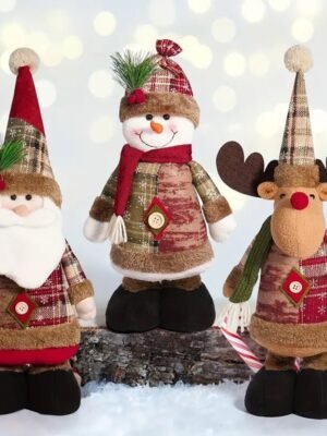 Dekoracje świąteczne. Mikołaj, Bałwanek, Łoś. Teleskopowe nogi