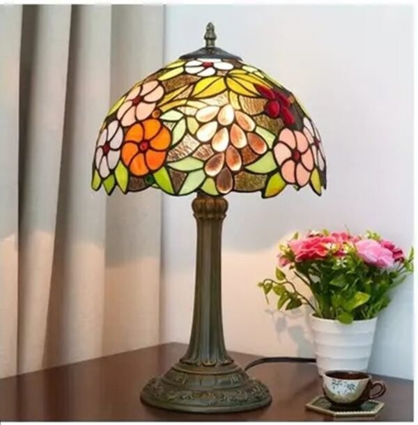 Lampa witrażowa w stylu Tiffany Winogrona w kwiatach 30'