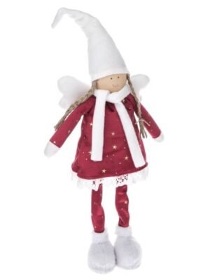 Tekstylny anioł w czapce 57cm