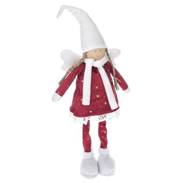 Tekstylny anioł w czapce 57cm