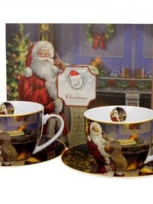2 Filiżanki Ze Spodkami Santa Letter