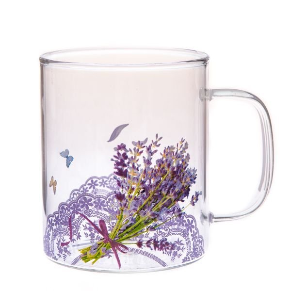 Kubek szklany - lawendowy, 410ml