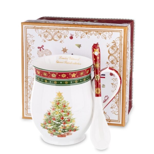 Kubek Porcelanowy Z Łyżeczką w Dekoracyjnym Opakowaniu