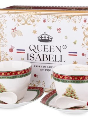 Zestaw 2 Filiżanki+2 Podstawki+2 Łyżeczki