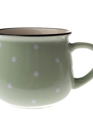 Ceramiczny kubek - jasnozielony v kropki, 770ml