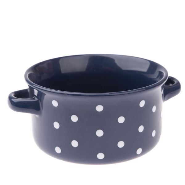 Miseczka ceramiczna, granatowa w kropki, 560ml