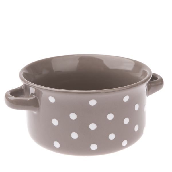 Miska ceramiczna - ciemnoszara w kropki, 560ml