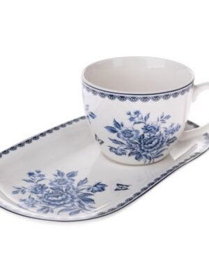 aa-37-5.jpg Porcelanowa Filiżanka z tacką / spodeczkiem 445 ml - pięknie zdobiona