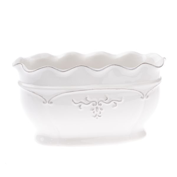 Ceramiczny wazon, osłonka, biały