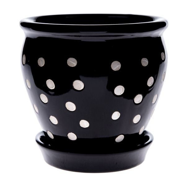 Ceramiczna doniczka czarna
