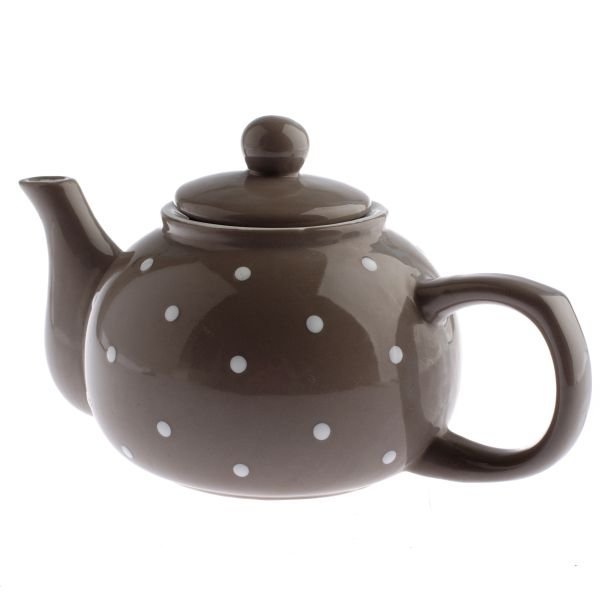 Czajniczek ceramiczny - ciemnoszary w kropki, 1000ml