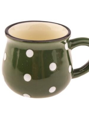 aa-49.jpg Kubek ceramiczny, zielony w kropki, 75ml