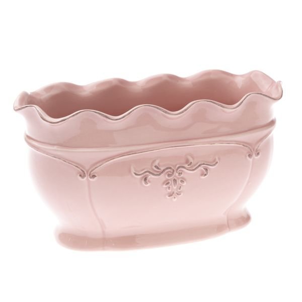 Ceramiczny wazon, osłonka, różowy