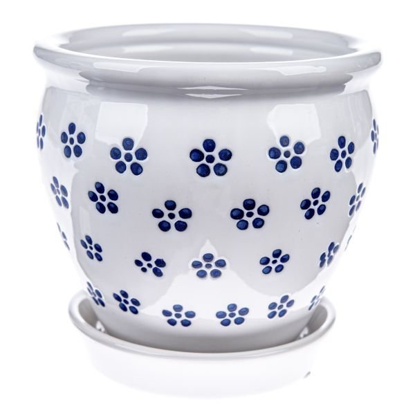 Doniczka  z podstawką 15 ceramika wielokolorowy