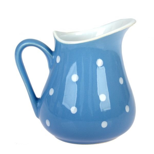 Dzbanek ceramiczny - jasnoniebieski w kropki, 500ml