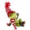 Ozdobna Figurka ŻABA 12,5 x 8 x 10 cm - Żabka w czapce i szaliku