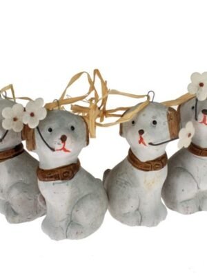 Ceramiczne zawieszki psy - zestaw 4szt, cena za 4 sztuki