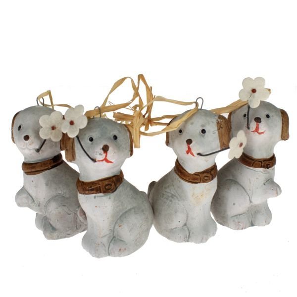 Ceramiczne zawieszki psy - zestaw 4szt, cena za 4 sztuki