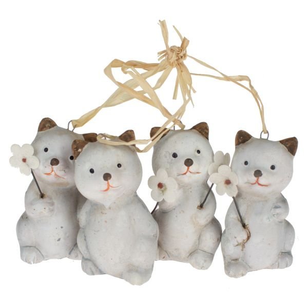 Ceramiczne zawieszki koty - zestaw 4szt. Cena za 4 sztuki