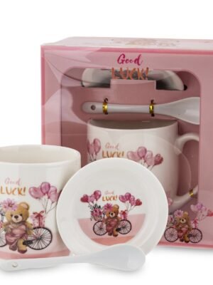 Kubek Z Łyżeczką I Podstawką 330Ml