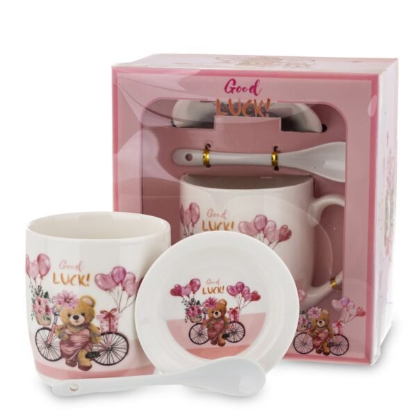 Kubek Z Łyżeczką I Podstawką 330Ml