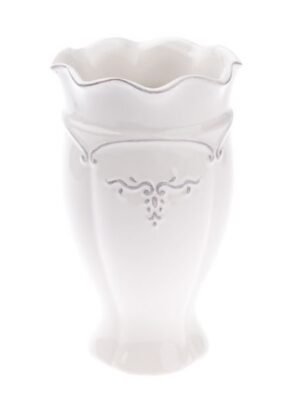 Ceramiczny wazon, biały, styl prowansalski