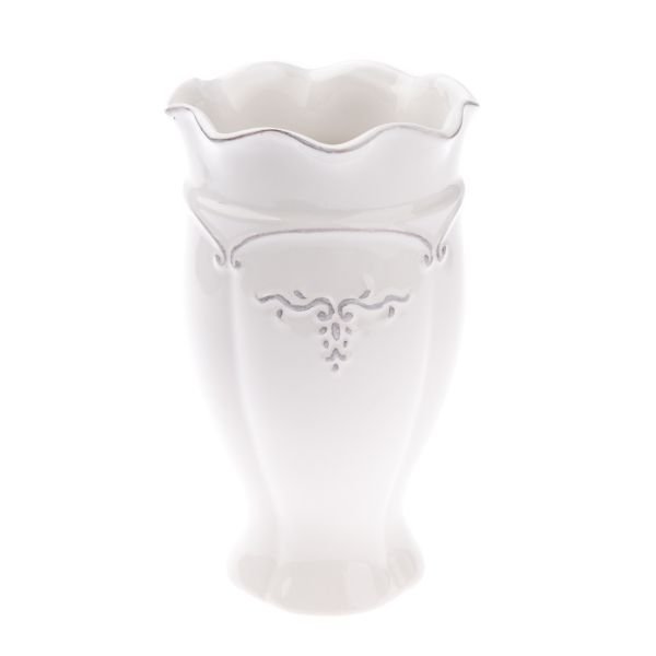 Ceramiczny wazon, biały, styl prowansalski