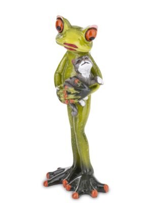 aa-77.jpg Figurka Żaba Z Kotem Na Rękach
