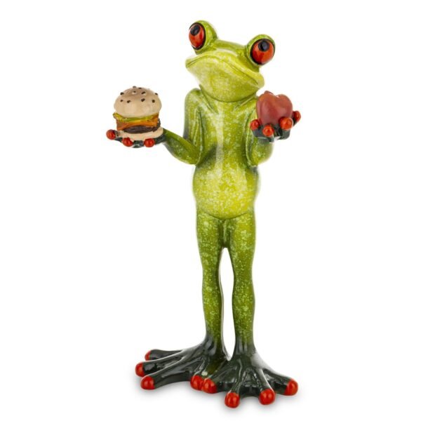 Żaba  z Hamburgerem i Jabłkiem Figurka Dekoracyjna