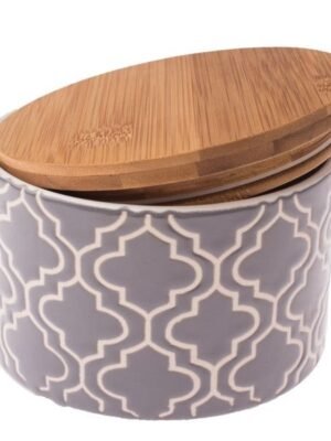 Casa de Engel Ceramiczny słoik z bambusową pokrywką 440ml
