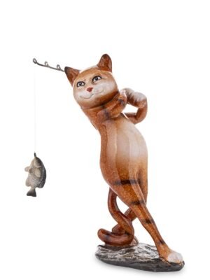 Figurka kota z wędką