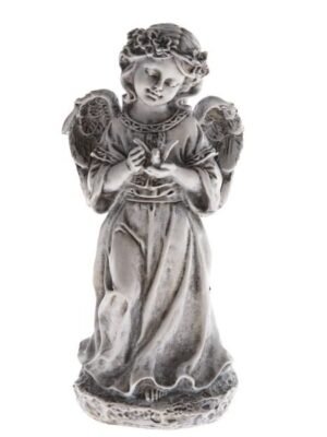 Anioł Polyresinowy z Ptakiem