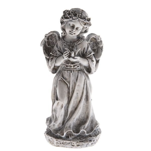 Anioł Polyresinowy z Ptakiem