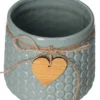 Osłonka Na Doniczkę, Ceramiczna Donica Serca, Zielona