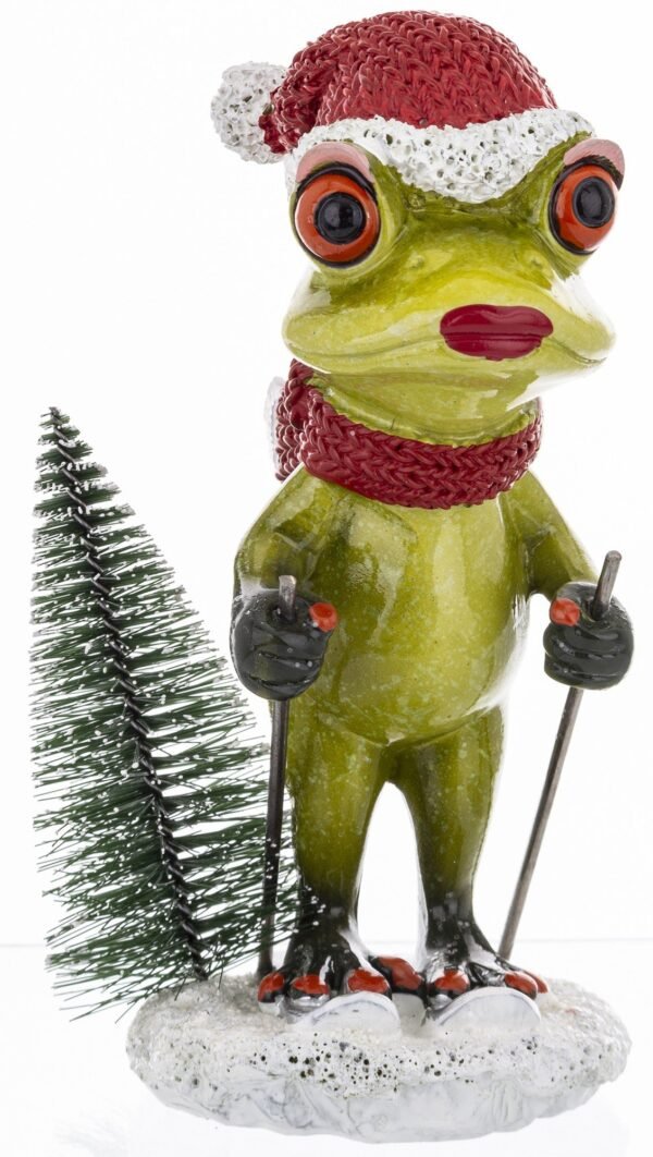 bb-23-1.jpg Ozdobna Figurka 14,5 x 8 x 7 cm - Żaba narciarz