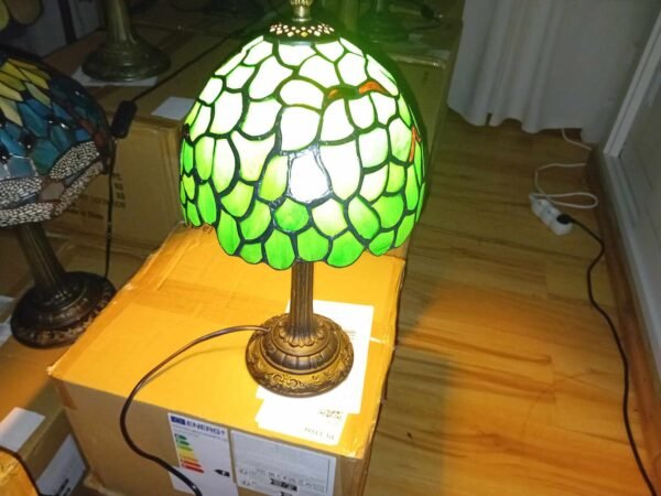 Lampa witrażowa w stylu Tiffany - Zielony liść