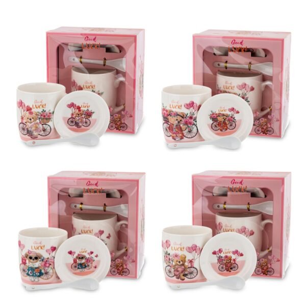 Kubek Z Łyżeczką I Podstawką 330Ml