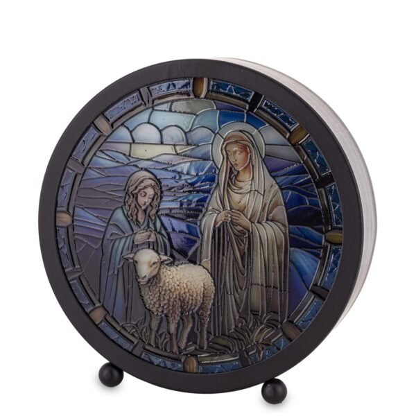 Witraż lampion witrażowy religijny obraz podświetlany LED