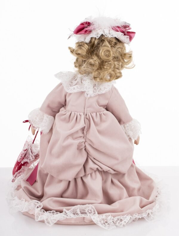 Porcelanowa dekoracyjna duża kolekcjonerska lalka w sukience
