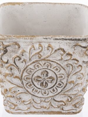 Doniczka beton szary, żółty 15,5 cm x 15,5 x 14 cm