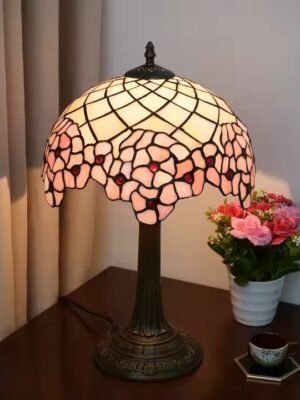 Lampa witrażowa w stylu Tiffany, Kwiat wiśni, Duża
